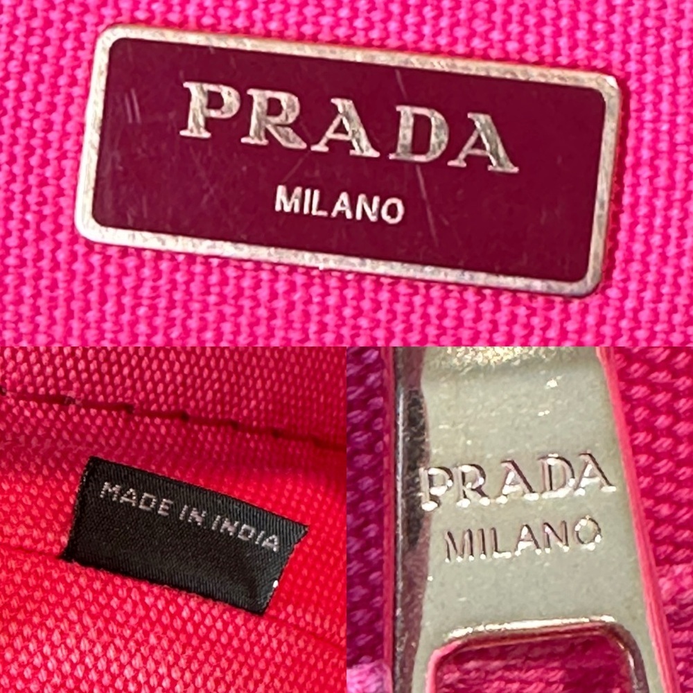 💯Authentic Prada Canapa Tote Pink  Bag🍀 - Picture 11 of 17